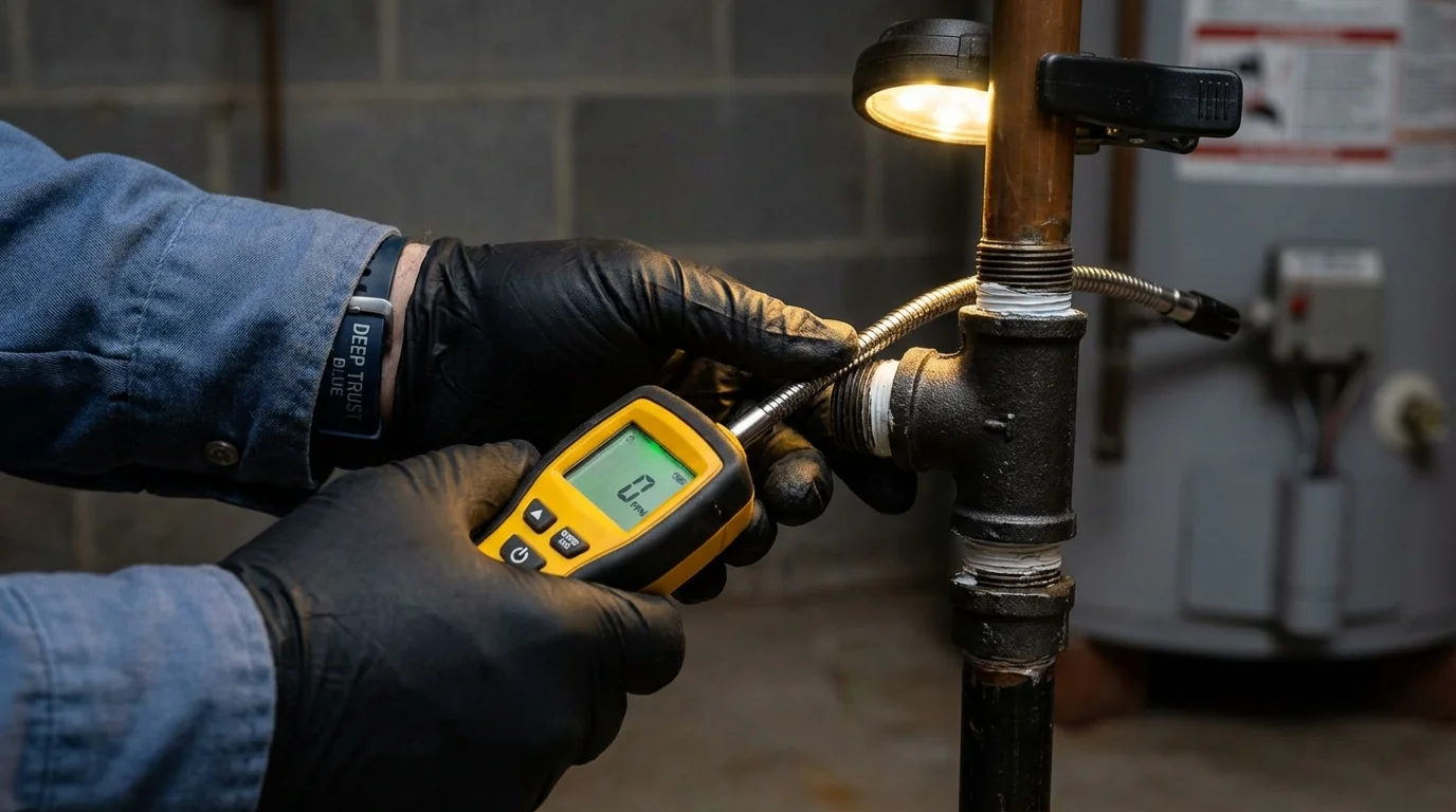 Gas leak detection with electronic sniffer by Johns Plumbing LLC in Laveen