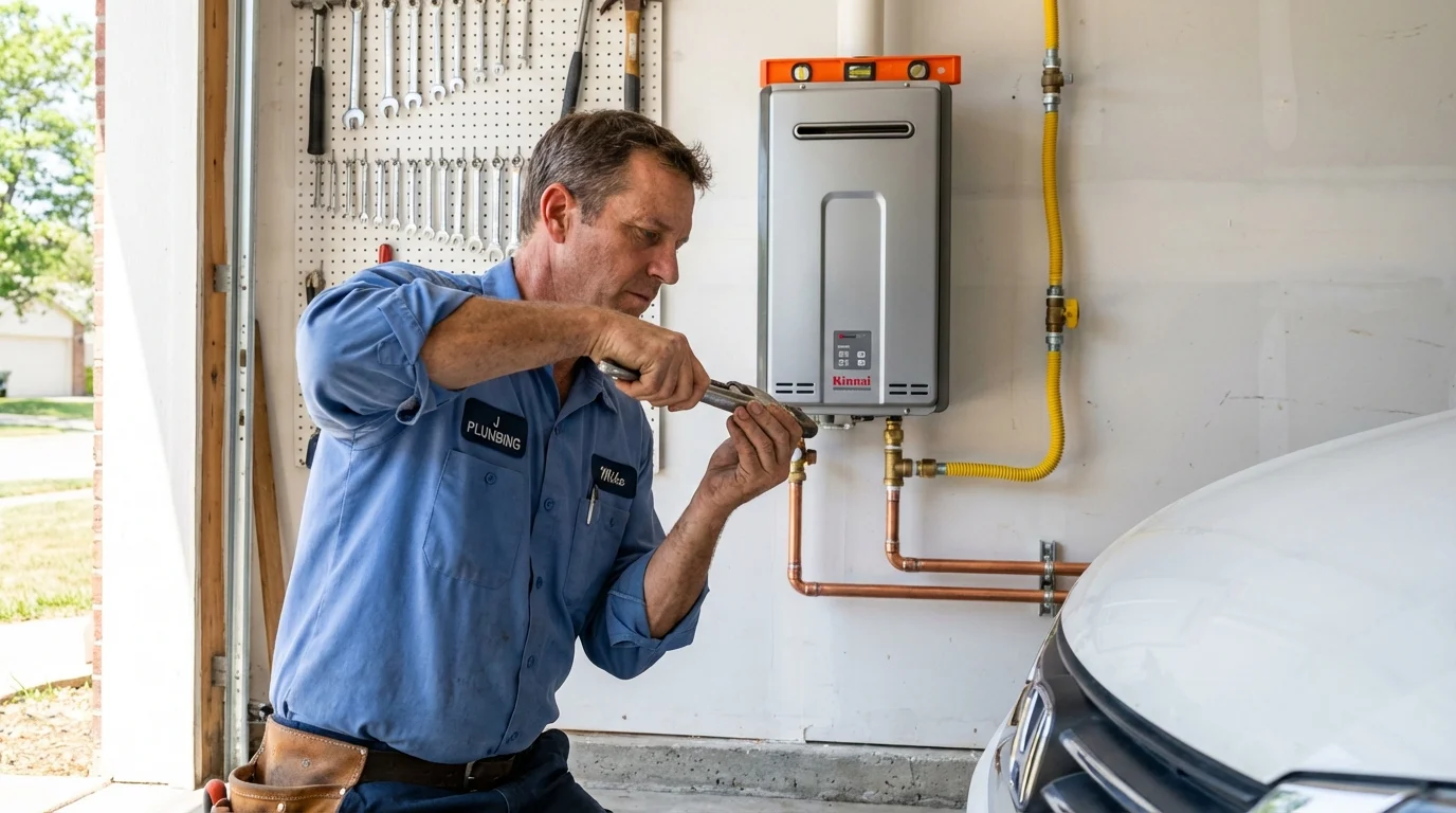 Tankless water heater installation by a Johns Plumbing LLC plumber in Laveen